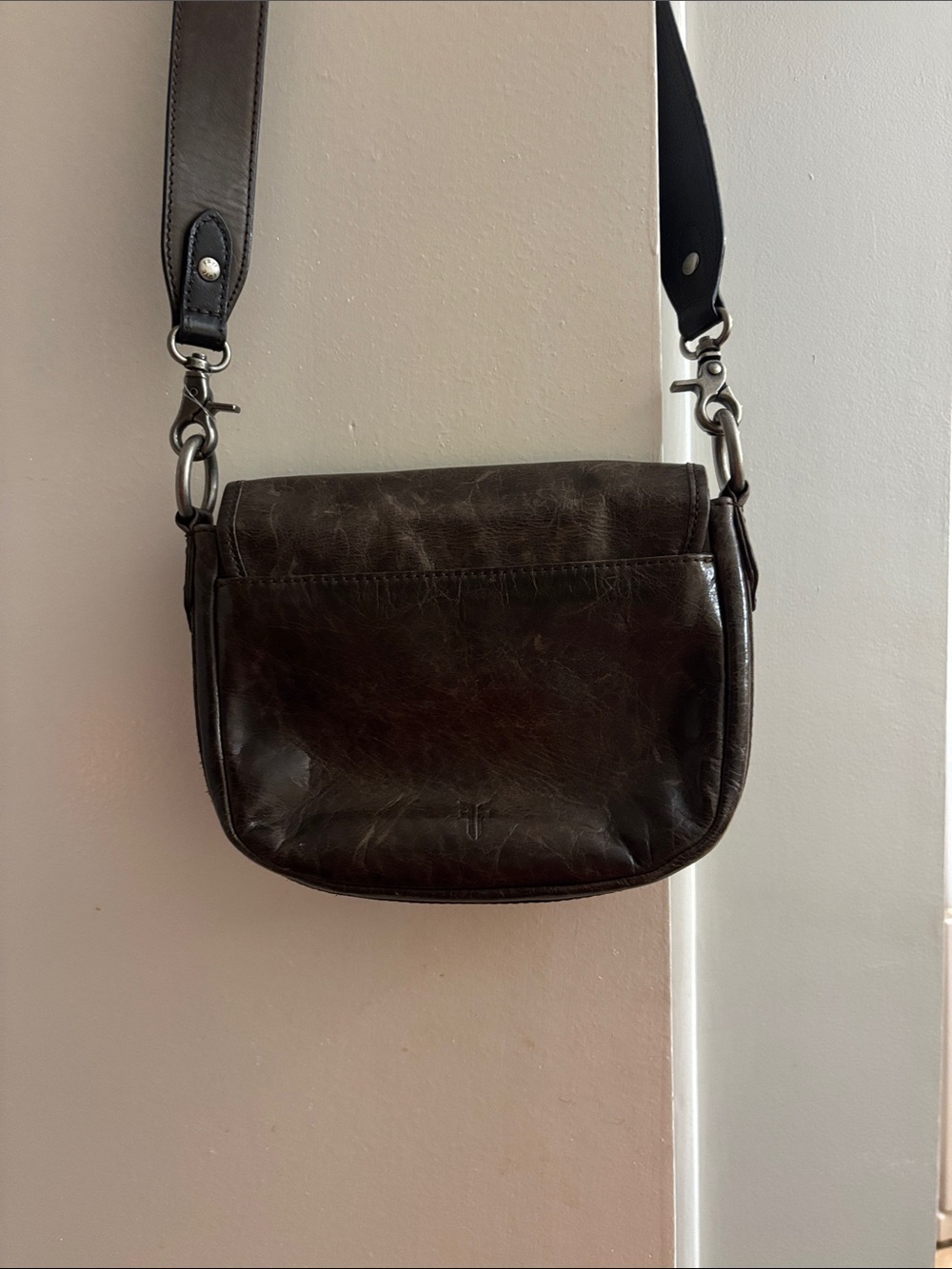 Frye Melissa Whipstitch Saddle Bag Brown Leather Crossbody